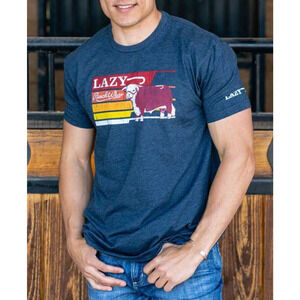Lazy J Ranch XL Retro Midnight Short Sleeve Unisex T-Shirt - Navy Western Wear‎